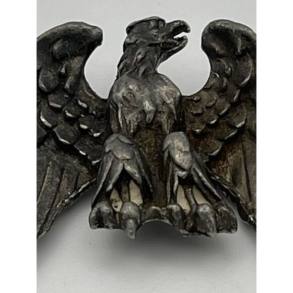 Vintage 2" Patriotic Eagle Pin Brooch Silver Tone Patina - Picture 4 of 6